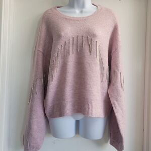 Broadway 38 lavender rhinestone sweater